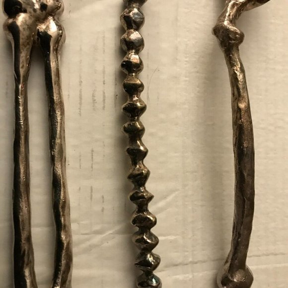 SET OF 3 PIECES MICHAEL ARAM BONEWARE VERTEBRA HOSTESS SERVING SET - Picture 4 of 7